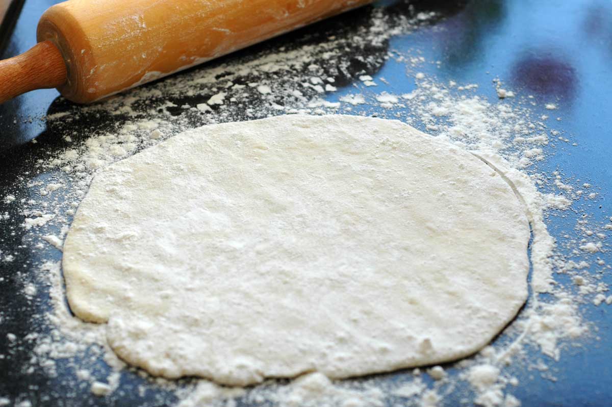ausgerollter Hefeteig